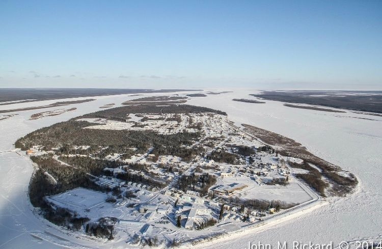 Une image aérienne de Moose Factory.
