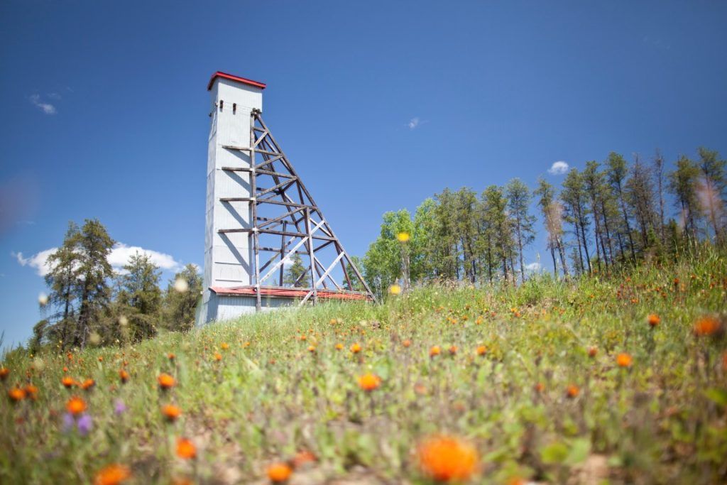 Mine Headframe seen at the junction of Highway 11 and 11-B