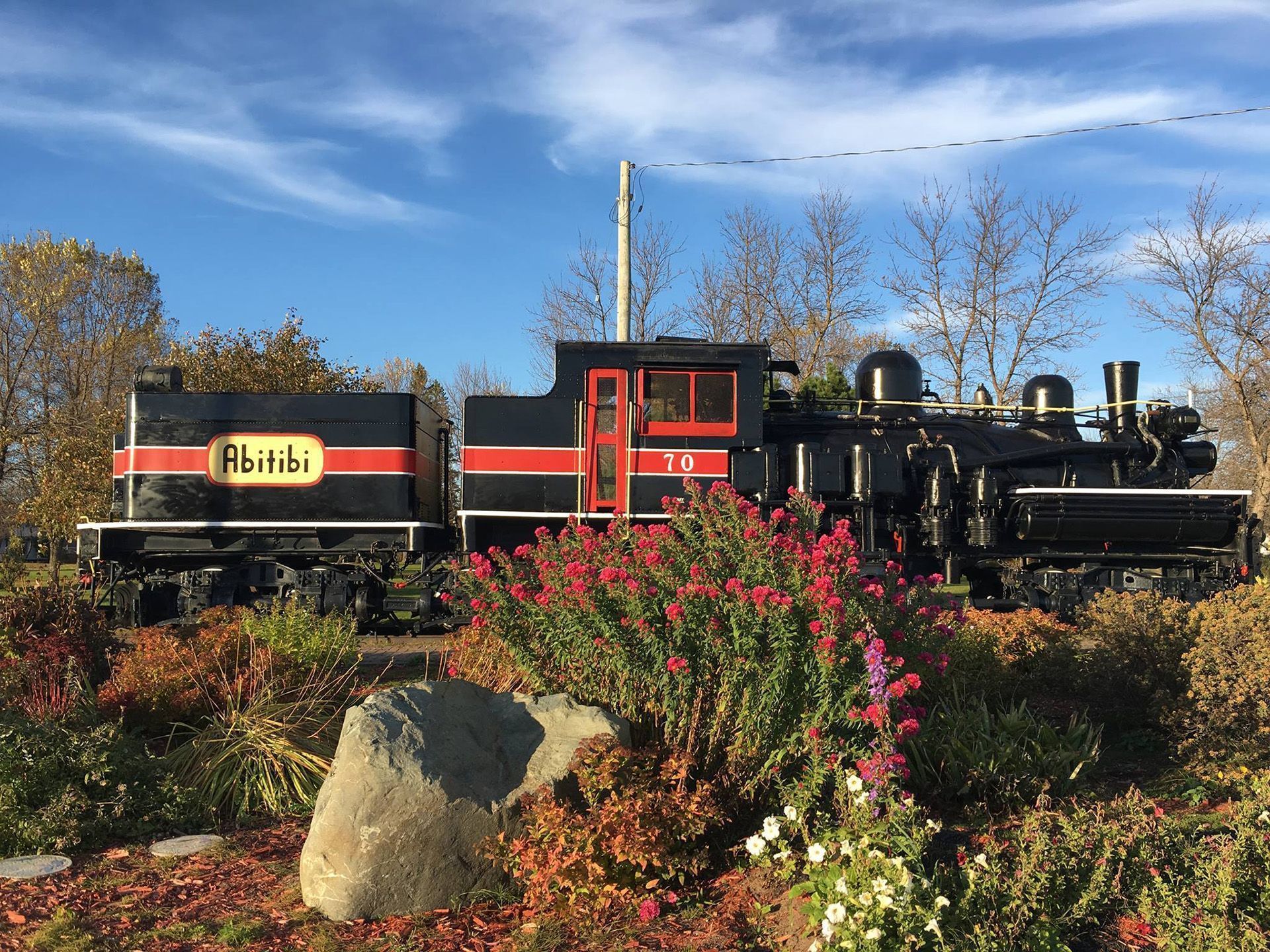 The Historic Shay 70 Locomotive in Iroquois Falls.