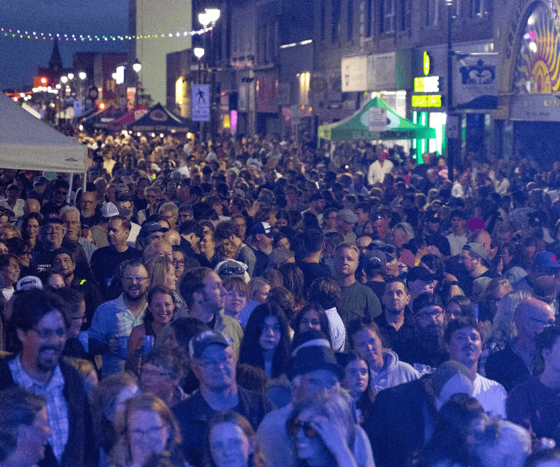 Crowds on the street in North Bay for the Bay Block Party
